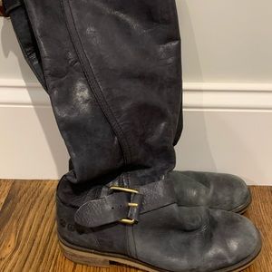 Lucky Brand Genuine Leather Black Riding Boots